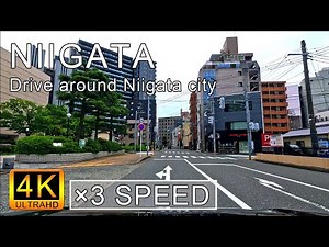 新潟県新潟市の街中を走るドライブ