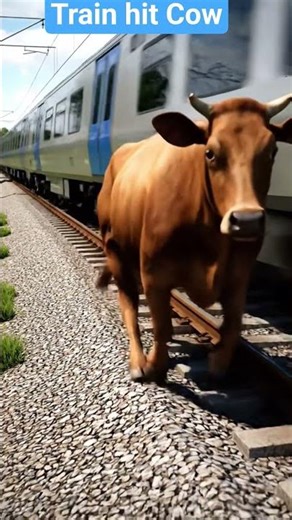 Train hits Cow 🐄 #shortvideo #shorts #shortsfeed #train
