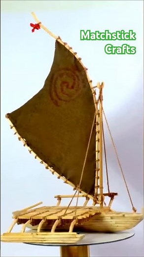Diy Matchstick crafts tiny moana boat
