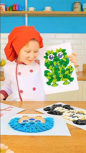 🍝 Make Art With Colored Noodles! Let’s Get Crafty! 🎨 #shorts #kidscrafts