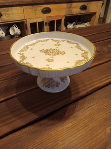 Vintage Hand Painted 'porcelaine De France' Pedestal Cake Stand - Etsy