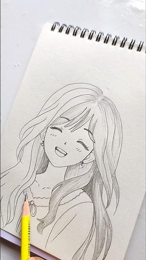 Cute Anime Girl drawing ✨ #sketching #girldrawing #animedrawing