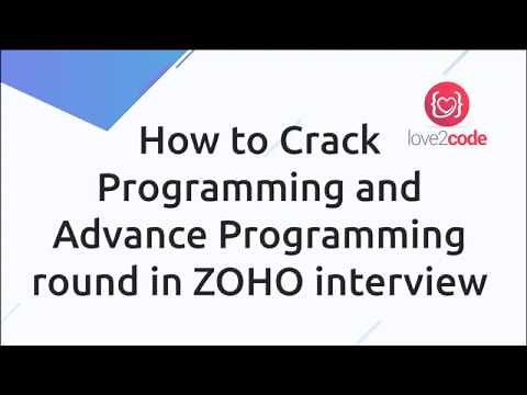 How to Crack Programming and Advance Programming round in ZOHO interview