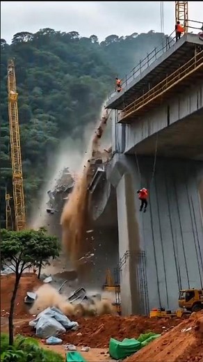Massive Bridge Collapse Caught on Camera | Realistic Construction Disaster Simulation #fail