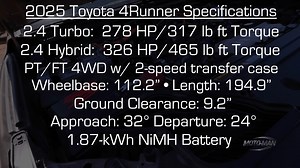 MotoMan gets an early look at the totally new for 2025 Toyota USA 4Runner. He breaks down the details of the 2.4 Turbo and 2.4 Turbo Hybrid powertrains, towing . . . even the hidden details all after focusing on the the most important part of the sixth generation Toyota 4Runner: The design. He then shares A LOT of first hand insight from driving many versions of the current gen Toyota Tacoma, which the 2025 Toyota 4Runner is based on and how it will impact the 4Runner moving forward. #Toyota #4R