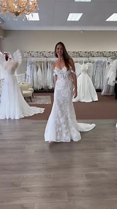 196 reactions · 9 comments |  Here comes the Bride! Wearing one of our newest arrivals! #Flo by Calla Blanche  This beautiful #SheerBliss Lace gown with off the shoulder straps is a symphony of romantic details! Join us to try on your favorite wedding dress styles! You’re going to ❤️ our selection! Reservations https://aurorabridal.com/make-an-appointment/ #AuroraBridal #MelbourneBridalBoutique #MelbourneWeddingDresses #MelbourneTuxedos | Aurora Bridal | Facebook