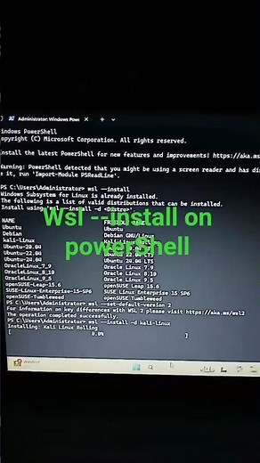 wsl install on powershell
