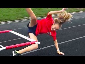 GIRL FALLS OVER HURDLE | GIRL FAILS