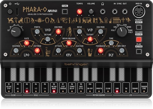 Behringer Phara-O Mini A Bizarre Egyptian-Themed Knockoff Of The Korg Volca Keys