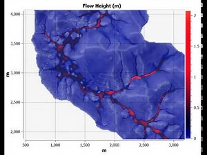 Simulation of flash flood flow heights using OpenLISEM