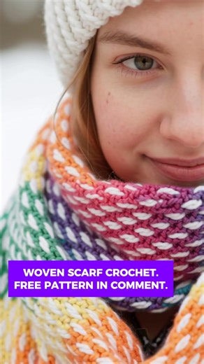 3.7K views · 14 reactions | The Woven Scarf is a cozy project with a timeless texture. Its simple stitches create a fabric that feels both warm and stylish. The free pattern is shared in the comment. #crochet | Crochet & Knitting Patterns Here | Facebook