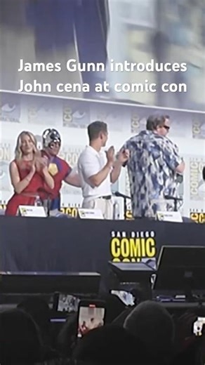 James Gunn brings out John cena at comic con and the crowd erupts