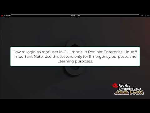 How to login as a root user in GUI mode on Red hat Enterprise Linux 8