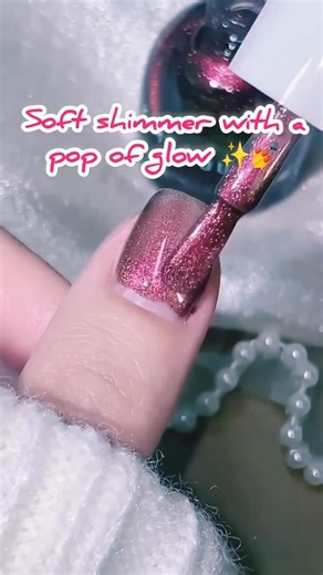 Soft Shimmer Nails That Glow ✨#nailpolishlover