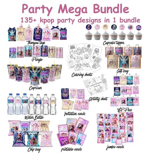 Party Favors Canva Editable Template,birthday Bundle Printable,digital Party Kit Favors,chip Bag Capri Sun Soda Can - Etsy