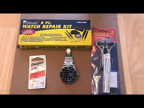 Casio Marlin MD-106 battery replacement. Harbor Freight watch repair kit and Watch case opener