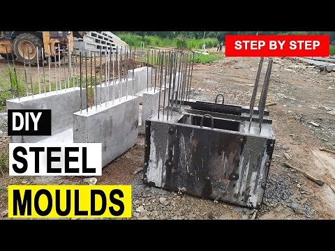 How to make precast concrete U drain steel moulding | Designing | Preparing | Casting - Step by Step