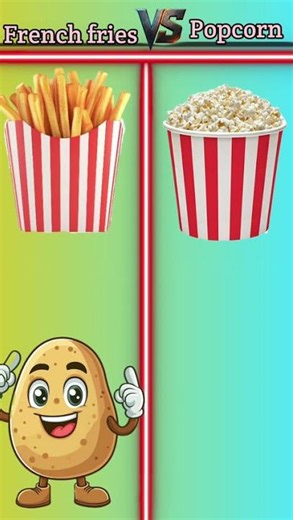 french fries vs popcorn comparison short #fastfood