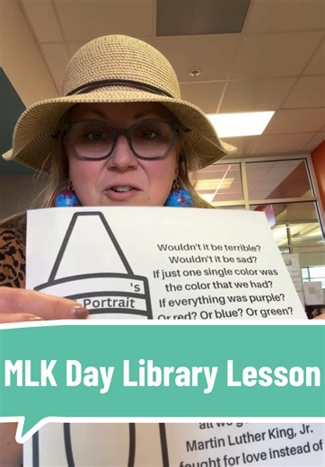 MLK Day elementary library lesson here! The paper I use with my K-2 students is on the link on my page. I hope this is helpful for someone! #librariansoftiktok #schoollibrarian #elementaryschool #librarytiktok #booklove #booktok #teachersoftiktok #booktokfyp #fyp
