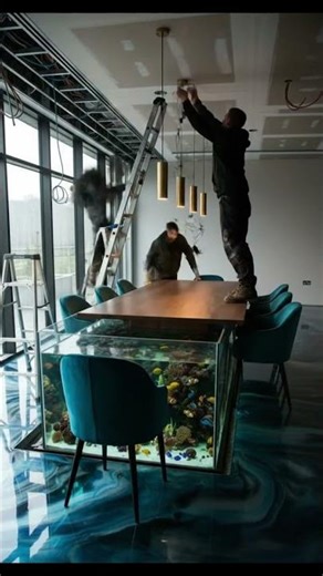 You Won’t Believe This Kitchen Has a Fish Tank Inside!🐠