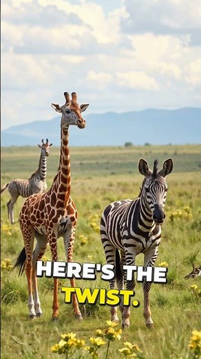 Giraffe vs Zebra: Epic Showdown in the Wild! #animalbattle #animals