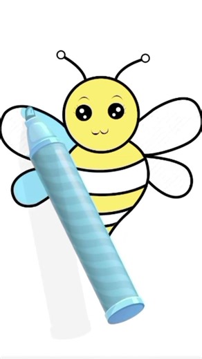 How to Draw and Color a Cute Bee 🐝 Coloring Pages for Kids🎨