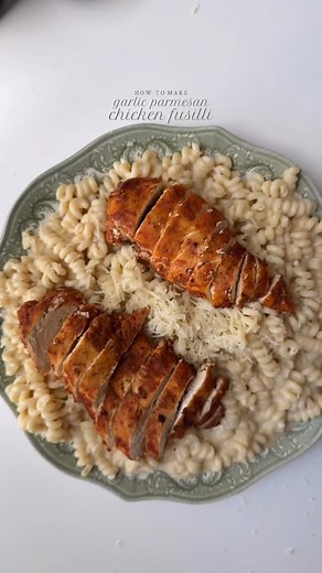 Iram Mansoor on Instagram: "Creamy Garlic Parmesan Chicken fusilli Ingredients For the chicken: 1 lb chicken breast. Salt to taste 1 tsp smoked paprika powder 1 tsp black pepper 1 tbsp garlic powder 1 tbsp oil (for marinade) 3 tbsp oil for cooking For the sauce: 2 tbsp butter 1 yellow onion finely chopped 6 garlic cloves , finely minced 2 tbsp all purpose flour 1 1/2 cup chicken broth 1 cup heavy whipping cream Salt to taste 1 tbsp garlic powder 1 tsp black pepper 1 tbsp fresh parsley, chopped 1