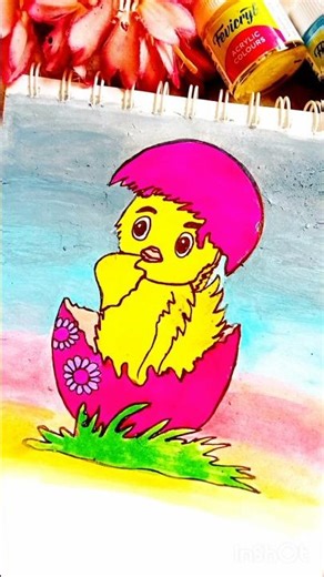 little chick art🐣#shorts #drawing #painting #ytshorts #ytshortsvideo #kidsvideo #viral #viralshorts