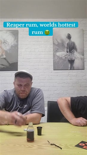 Reaper Rum. Worlds hottest rum. Literally almost put ant in hospital 🔥🔥 DO NOT TRY THIS AT HOME. one of the hottest 🔥 and never again #fypシ゚viralシ #extremechallenge #fyp #worldshottest | Ant and Combo do spice