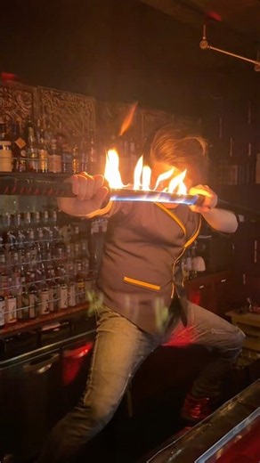 【衝撃】炎の刀を自在に操る大阪のサムライバーテンダー #bartender