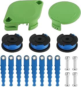 Trimmer Blade 29252 29092 Spool Line Replacement for Greenworks 21302 21332 21342 20V 24V 40V, 16ft 0.065” Single Line String Trimmer 21PCS