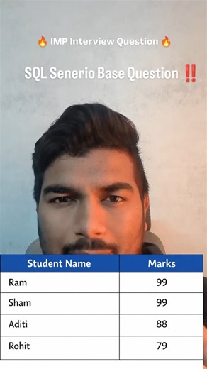 Rushikesh | Engineer |📍Maharashtra | Data Knowledge | SQL Senerio Base Question - Windows Function #sql #SQLQueries #SQLDeveloper #JavaProgramming #JobSuccess | Instagram