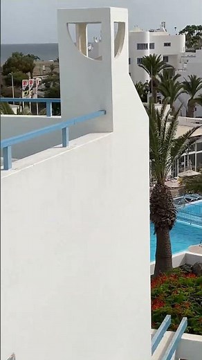 Costa Mar Apartment Hotel 🏨 Lanzarote Blick von der Terrasse Pool &Meer