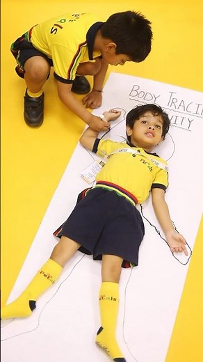 Creative Body Tracing Fun at Petals Preschool! | Early Learning Activity