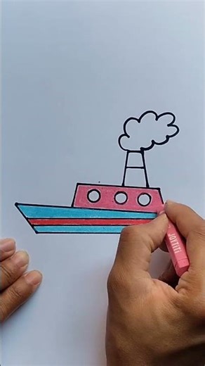How To Draw A Ship Easy #shorts