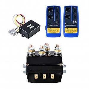 amopacorp Set 12V Volt Wireless Winch Remote Control Kit Twin Range and 500A Winch Solenoid Contactor Relay Compatible with ATV UTV 4WD 4x4 Winches 8000lbs-12000lbs