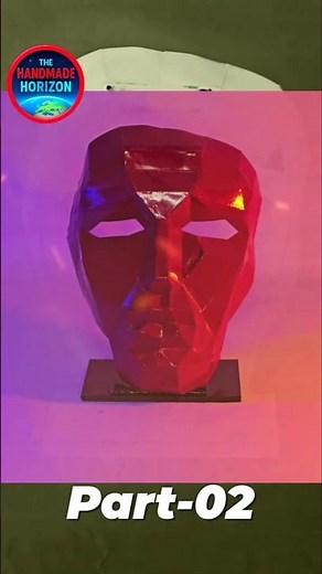 DIY Low Poly Face Mask|Easy 6 Minute Craft with Paper & Paint (Step by Step)02 #diy #papercraft