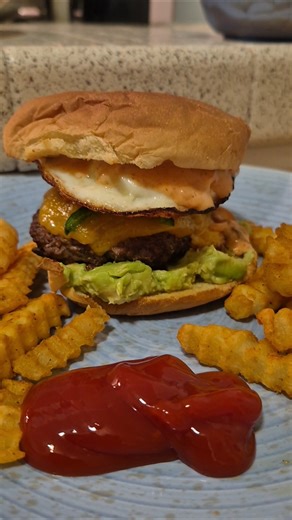 jalapeno avocado egg cheese burger with secret sauce #quickandeasy #weeknightdinners #cooking