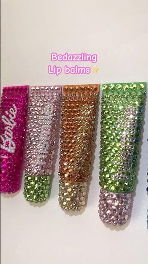 Bedazzle lip balms anyone? Which one is your fave🤩✨? #bling #rhinestones #skincare #diy #bedazzled
