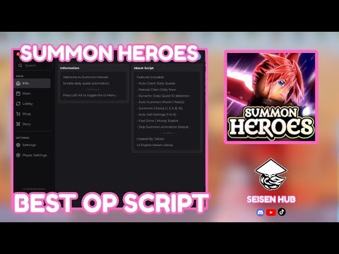 SUMMON HEREOES | AUTO FARM | AUTO SUMMON | AUTO ENTER AND MORE