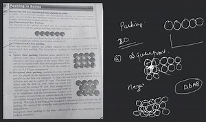 Pagking in solids 195: Discuss one and two dimensional close pa... | Filo