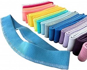 Cotton Stretch Rib Knit Collar Trim Fabric for Sweatshirt DIY Sewing (White 1#,2 Strips)