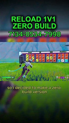 Reload 1v1 zero build map code 7134-8534-7998 #fortnite #gaming #fortnitetips