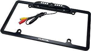 License Plate Frame Backup Camera with 8 LED Rear View Camera 170° Ultra-HD Night Vision Waterproof Rearse Cam.