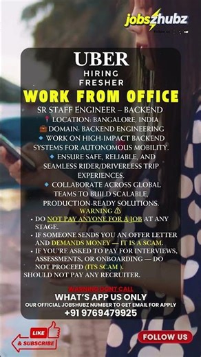 Sr Staff Engineer – Backend | Uber, BangaloreUber’s Autonomous Mobility & Delivery