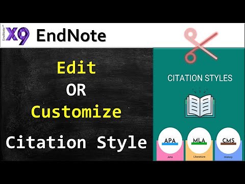 Edit Citation Style using EndNote Tools | Customize Citation Style