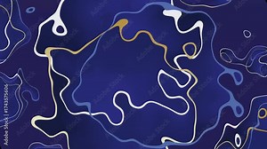 Abstract Kintsugi Lines with Flowing Wave Motion Blue Background
