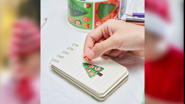 300PCS Christmas Tree Sticker Scene Roll, Make Your Own Xmas Tree Stickers Games, Christmas Party Favor for Kids Goodie Bags Filler Reward, DIY Art Crafts Gift Holiday Decorations (6 Styles)