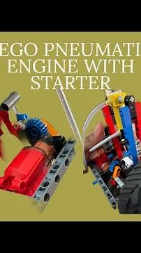 LEGO PNEUMATIC ENGINE WITH STARTER MOTOR TEST!