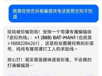 我去蝙蝠侠电话到底是啥